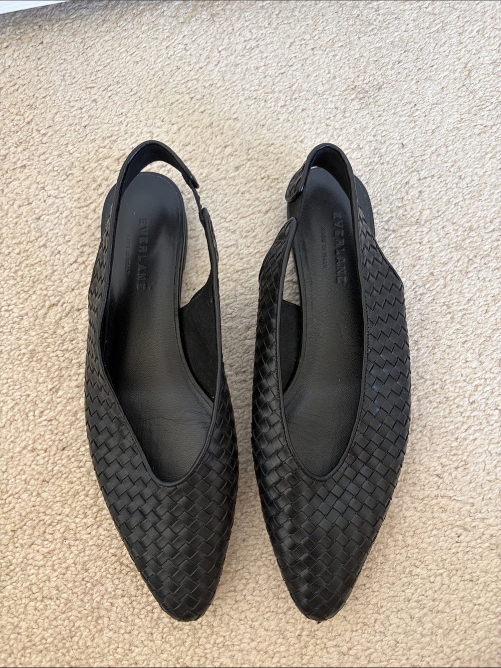 Everlane The V Slingback Black Woven Flat 8.5 - Picture 3 of 8